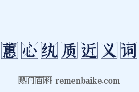 蕙心纨质近义词是什么意思的图片